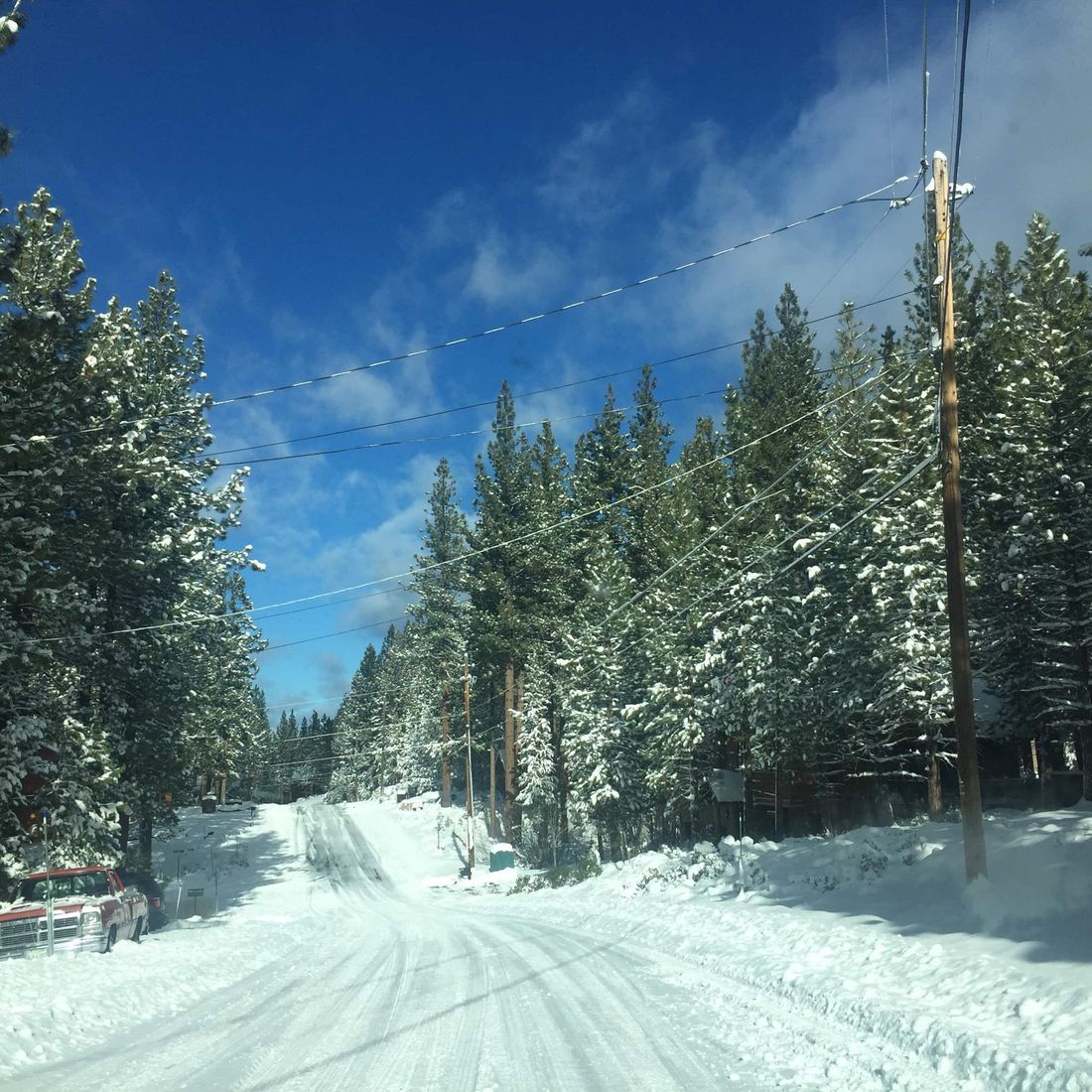 Road to our home, in winter